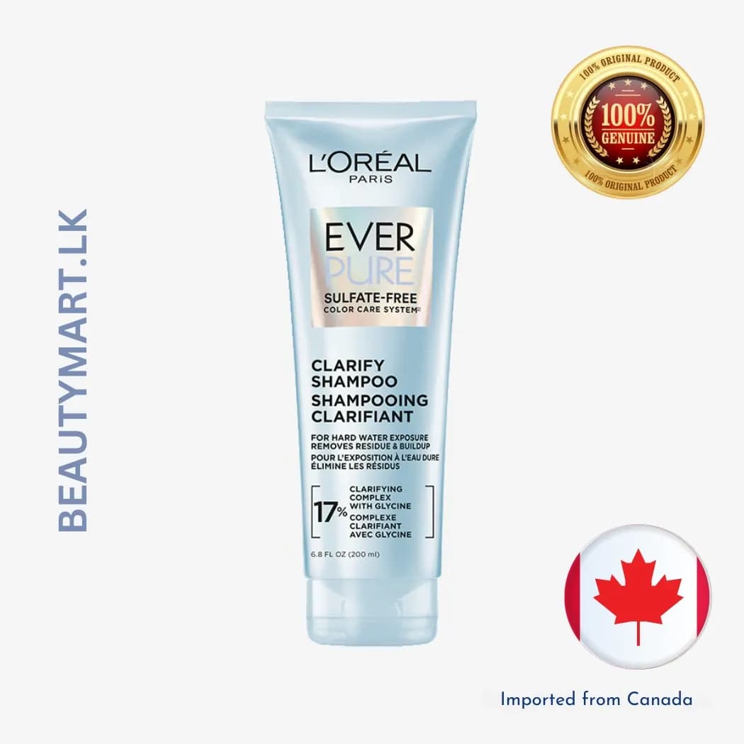 L'Oreal Paris EverPure Sulfate-Free Clarifying Shampoo for Hard Water Exposure and Build-Up 200ml